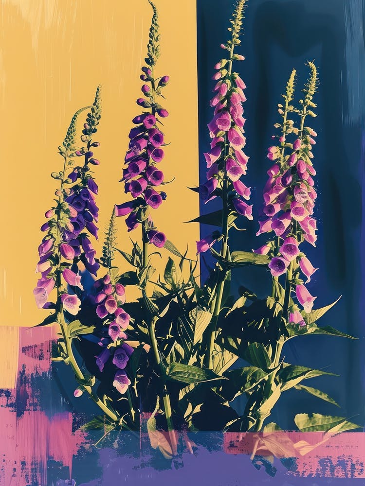 Fingerhutblumen Auf Einem Tisch Zeitgenössische Illustration 3