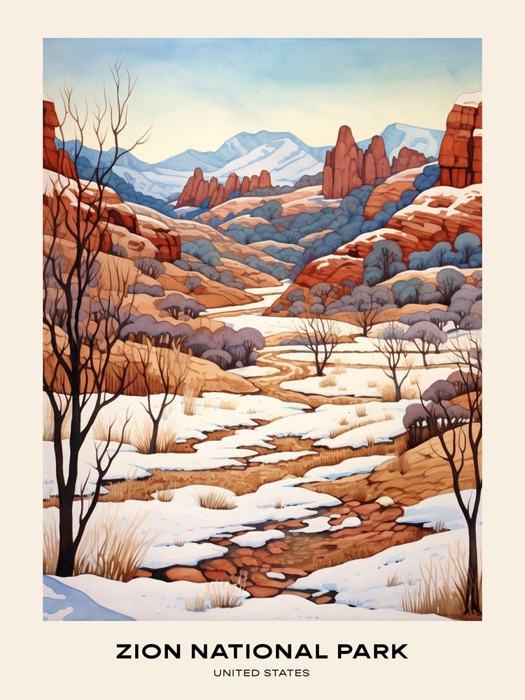 Zion National Park United States 3 Poster