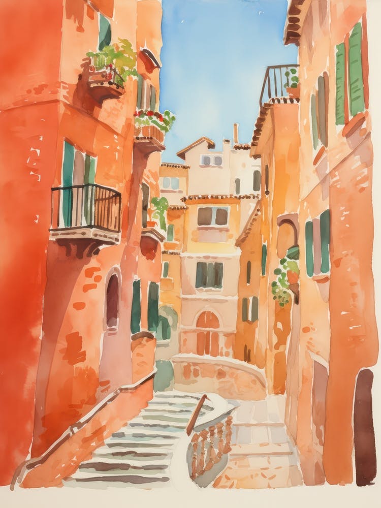 Venice, Italy Watercolour Streets 3