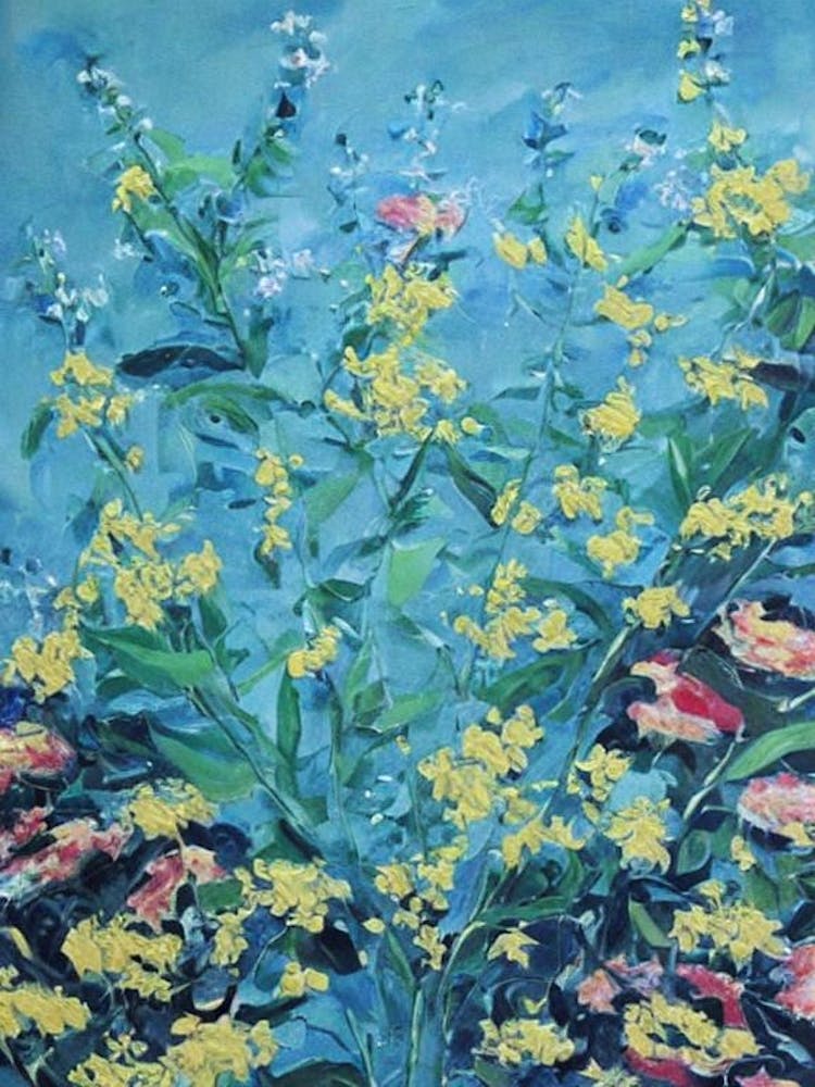 Goldenrod Floral Print Bright Painting Flower