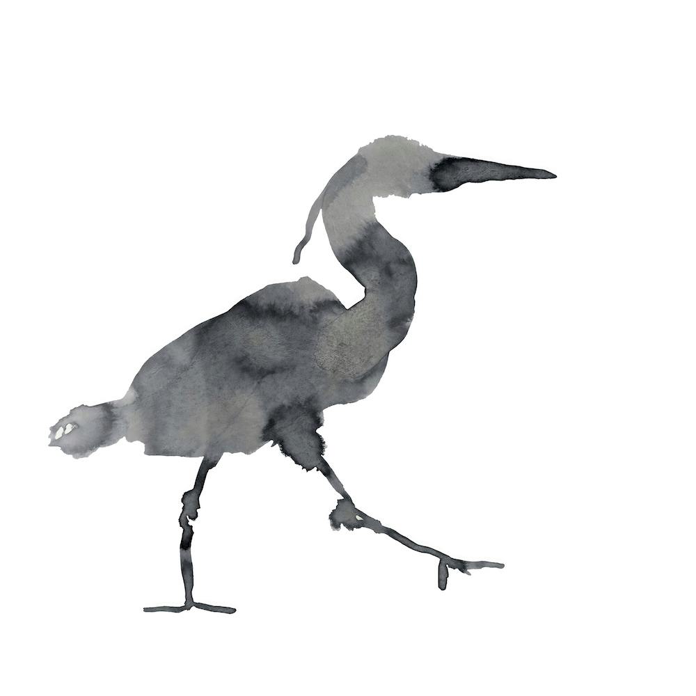Heron - Minimalistic Bird Painting