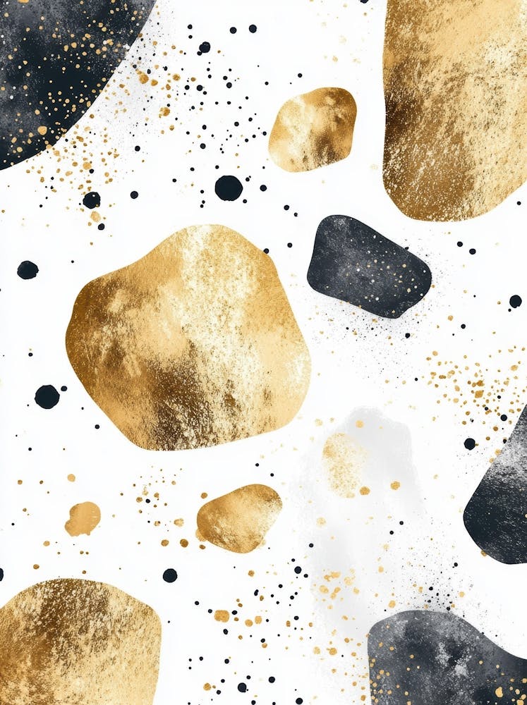 Gold And Black Abstract Painting 137