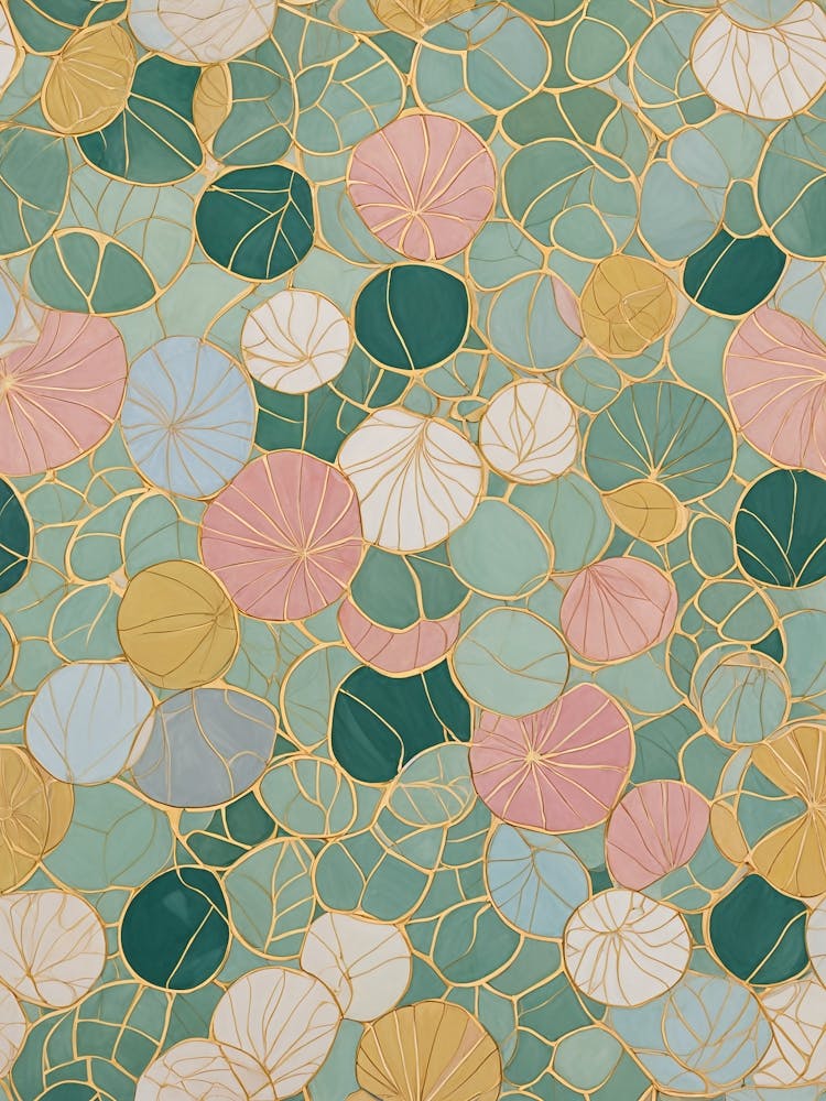 Abstract Water Lilies In Pastel