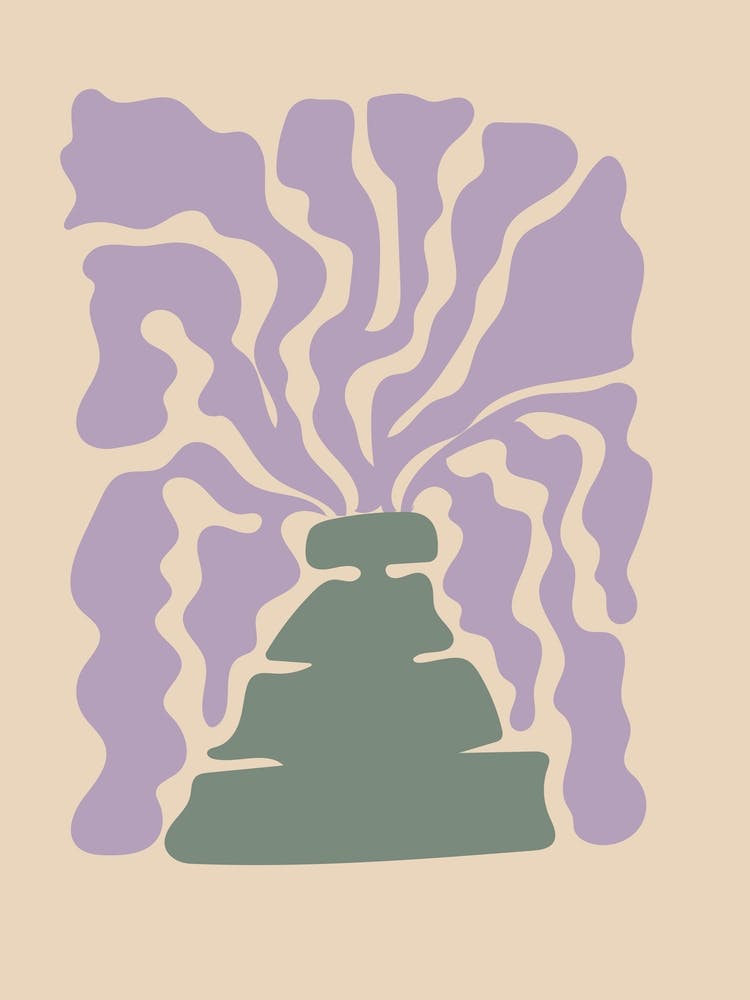 Abstract pottery plant pastel