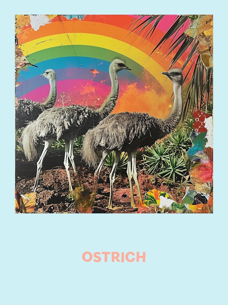 Ostrich Rainbow Poster 5