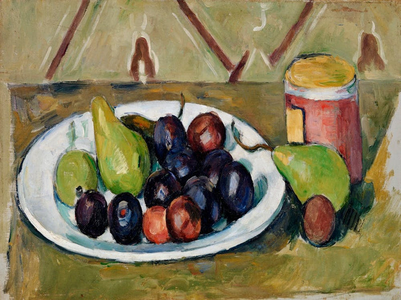 Plate With Fruit And Pot Of Preserves, Paul Cézanne
