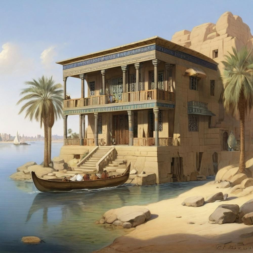 An Egyptian House On The Rever 0