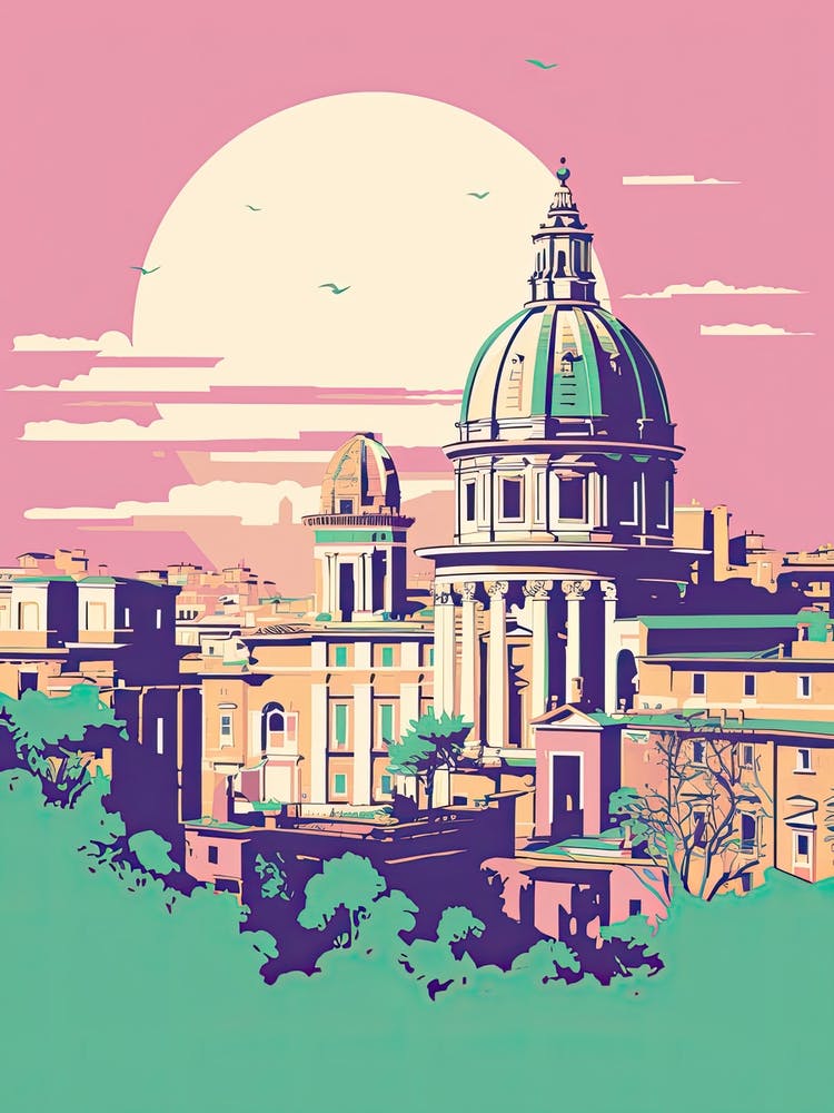 Rome In Risograph Style 2
