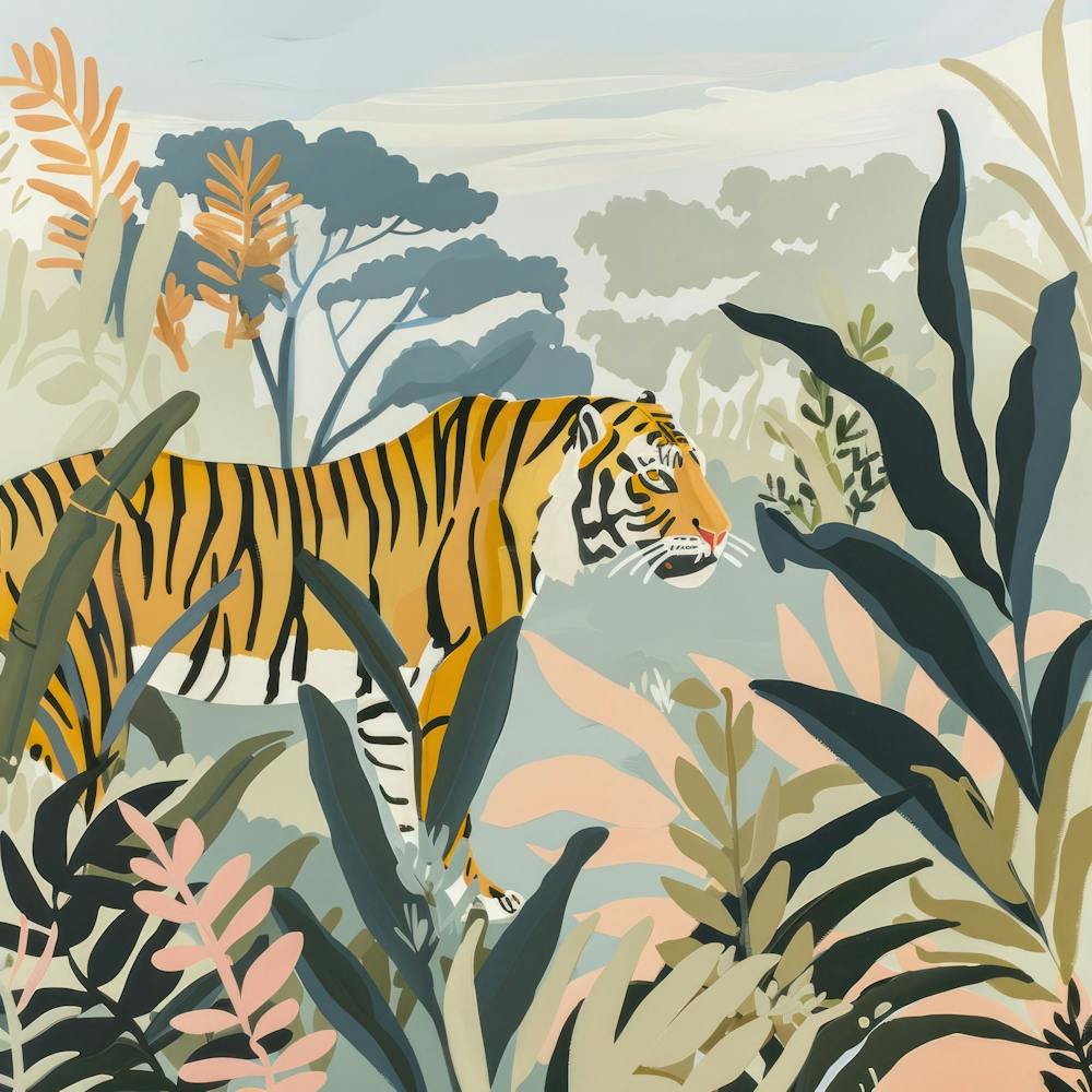 Tiger Pastel Illustration 1