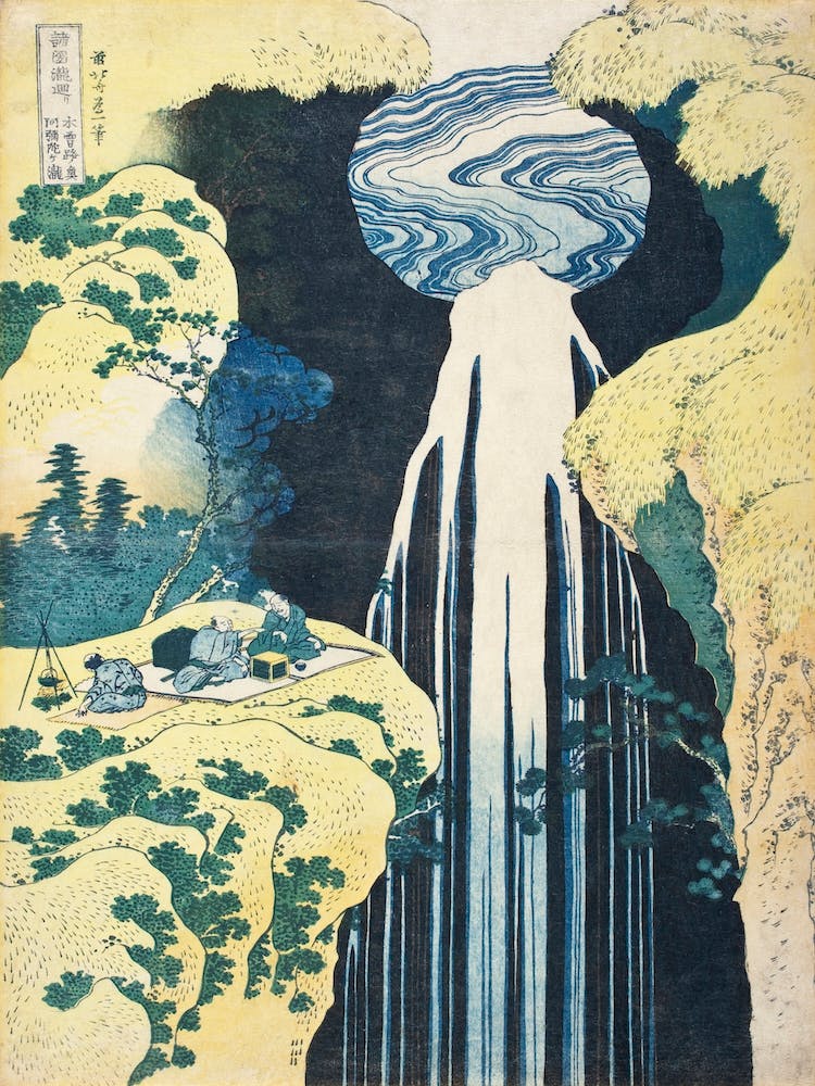 The Waterfall Of Amida Behind The Kiso Road, Katsushika Hokusai 1