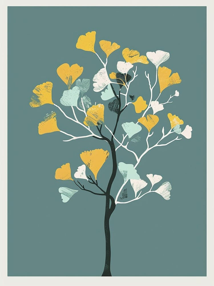 Ginkgo Tree Flat Illustration 5