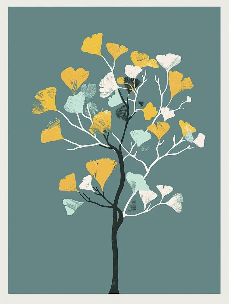 Ginkgo Tree Flat Illustration 5