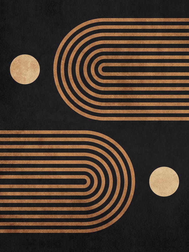 Mirrored Arches On Black Horizontal