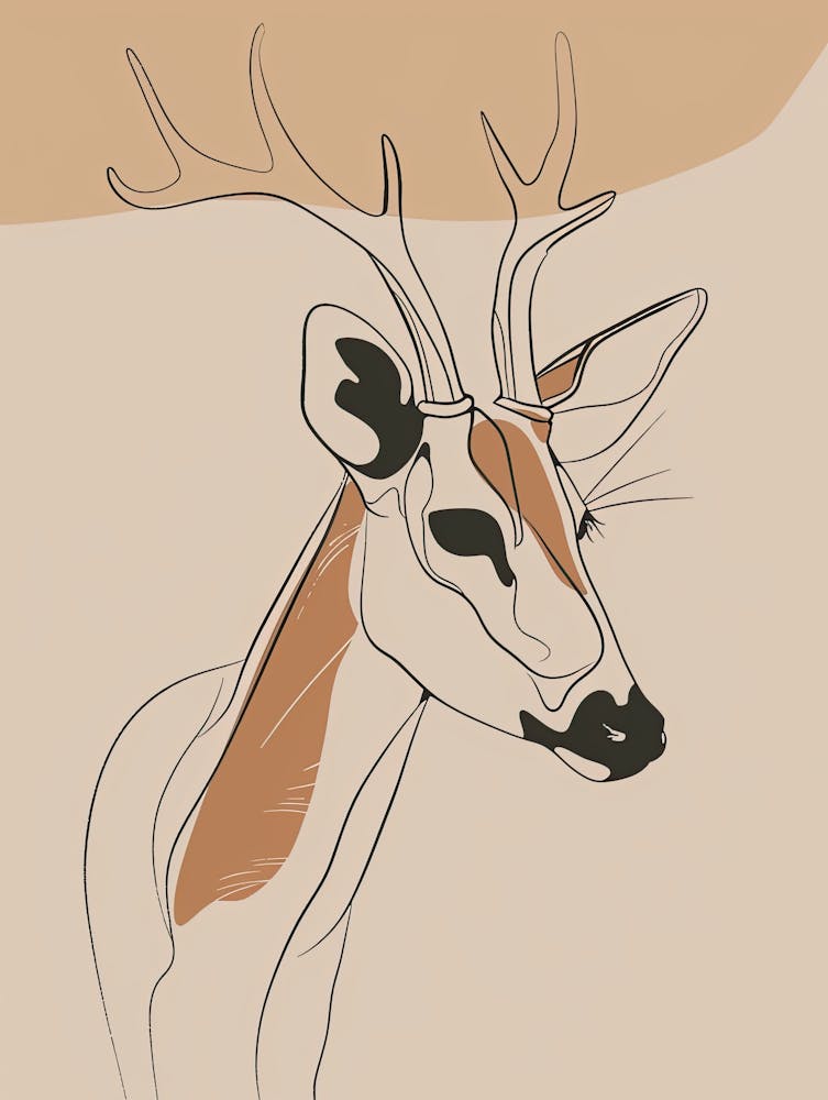 Antelope - Boho, Line Art 1