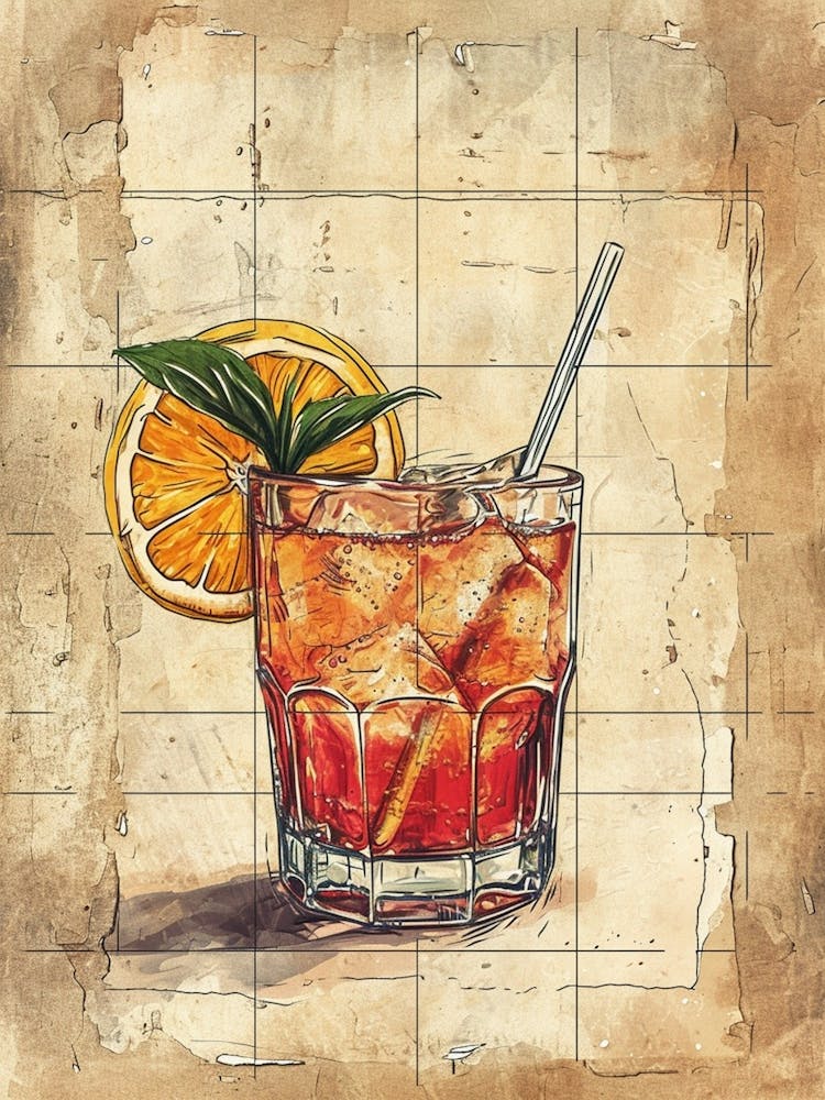 Fruity Cocktail Watercolour Inspired