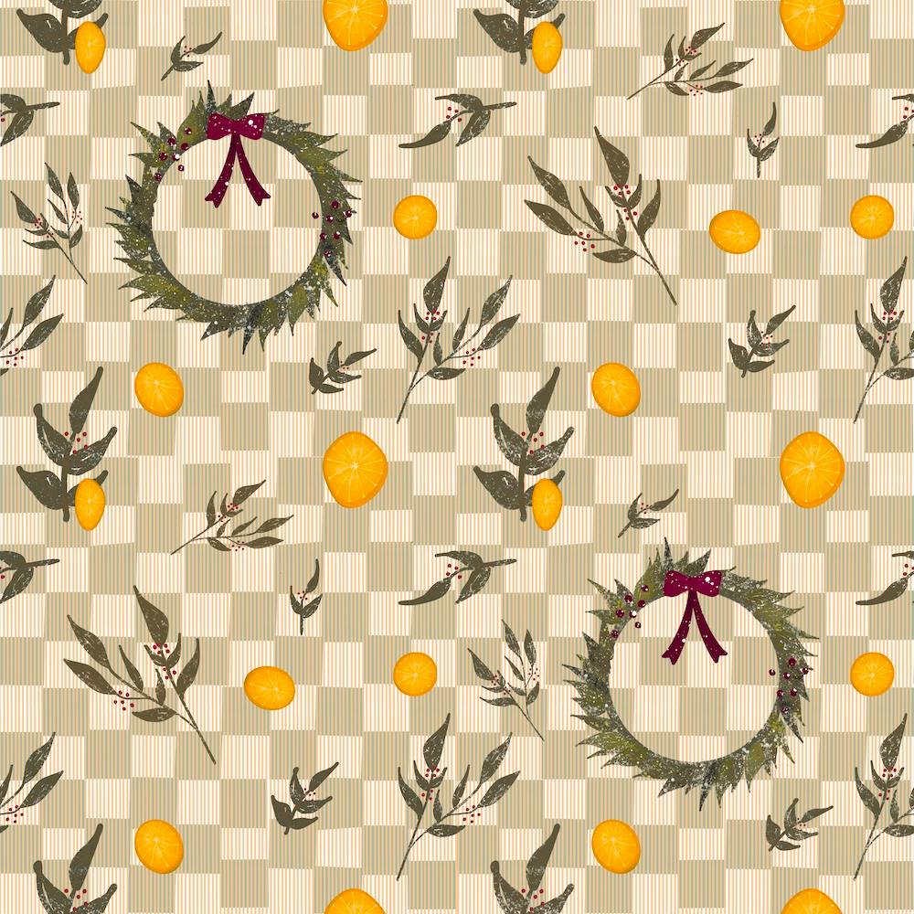 Checkered Pattern With Lemons