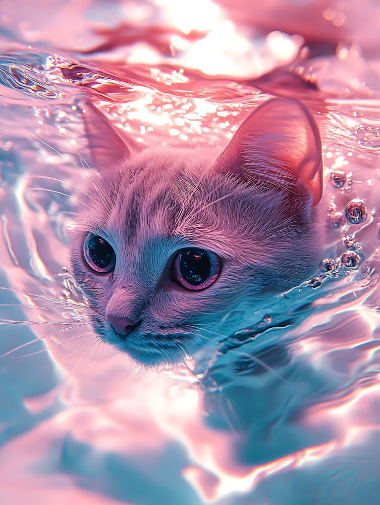 Cat In Water 3
