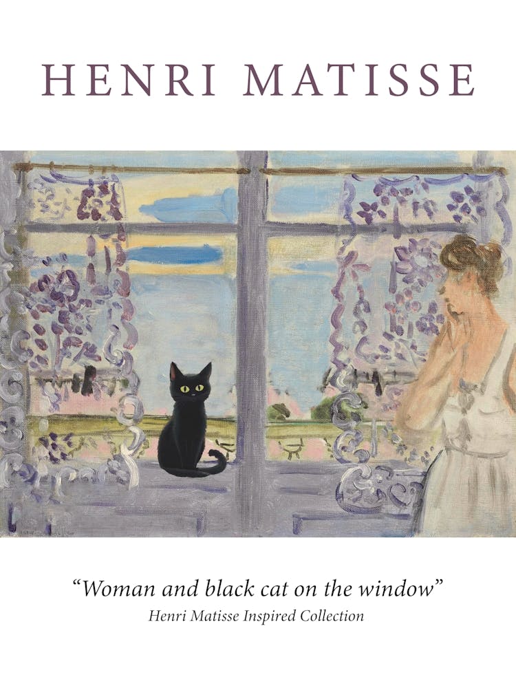 Woman On The Window With A Cat   Portrait   Matisse Inspired Museum