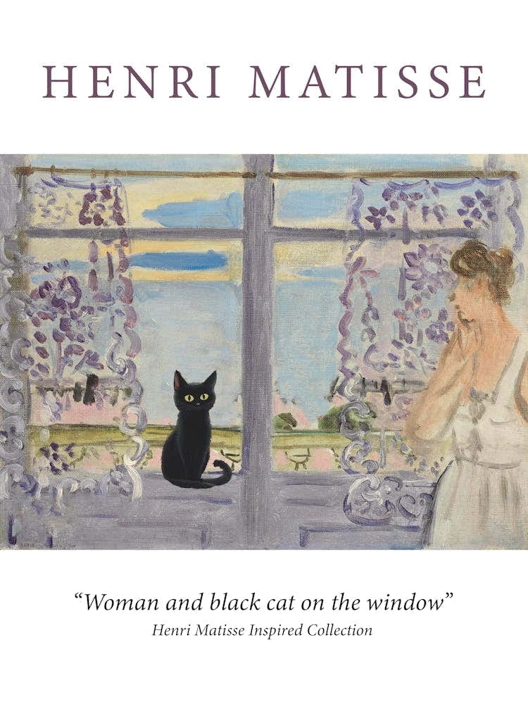 Woman On The Window With A Cat   Portrait   Matisse Inspired Museum