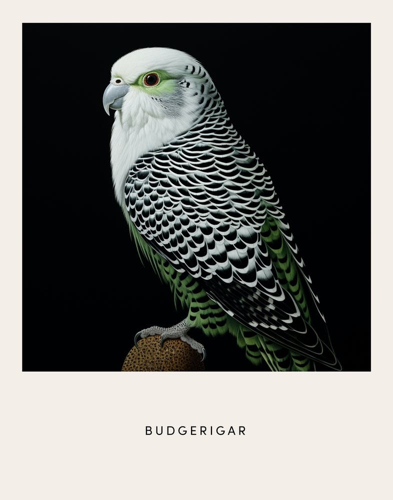Ohara Koson Inspired Bird Painting Budgerigar 1 Poster