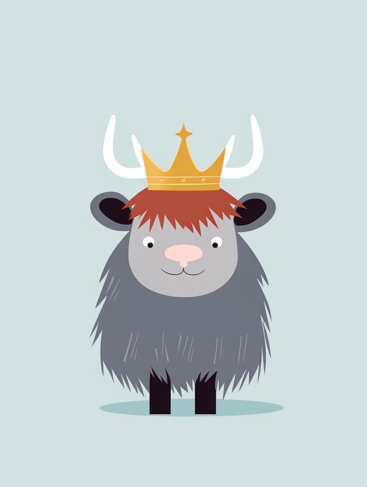 Little Yak 2 Wearing A Crown