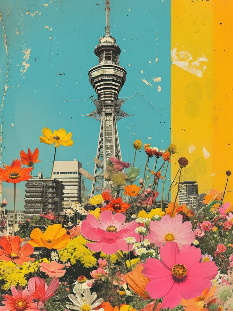 Osaka   Floral Retro Collage Style 1