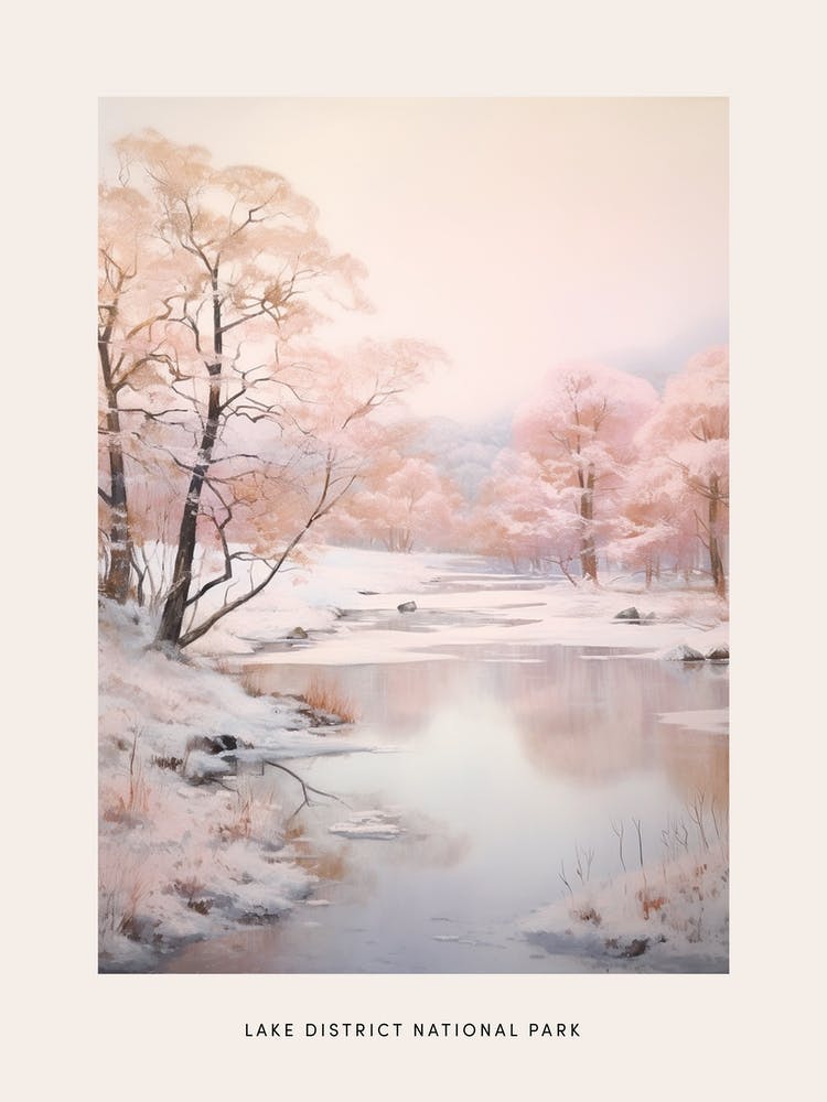 Dreamy Winter National Park Poster  Lake District National Park United Kingdom 3