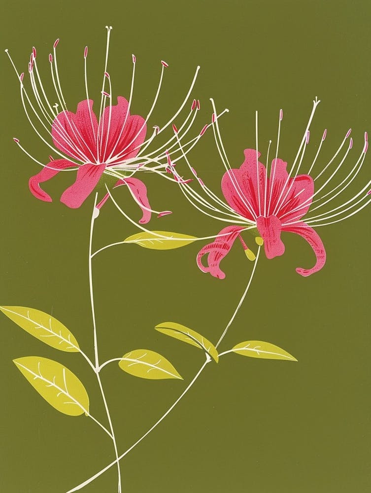 Pink & Green Peacock Flower 1