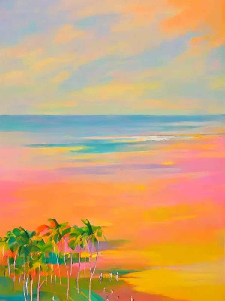 Nusa Dua Beach, Bali, Indonesia Pink & Orange Millenial