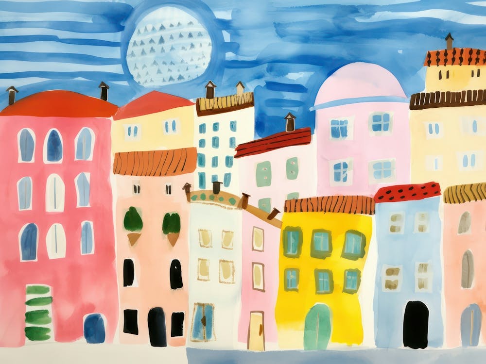 Parma Italy Cute Watercolour Illustration 3
