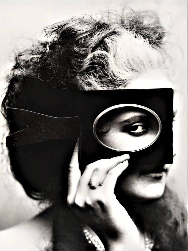 Joke of Madness by Pierre-Louis Pierson (1863-1866) | masquerade ball art | monochrome print | vintage female art | seductive | masked | fun humour art | FParrishs | vintage print | vintage prints