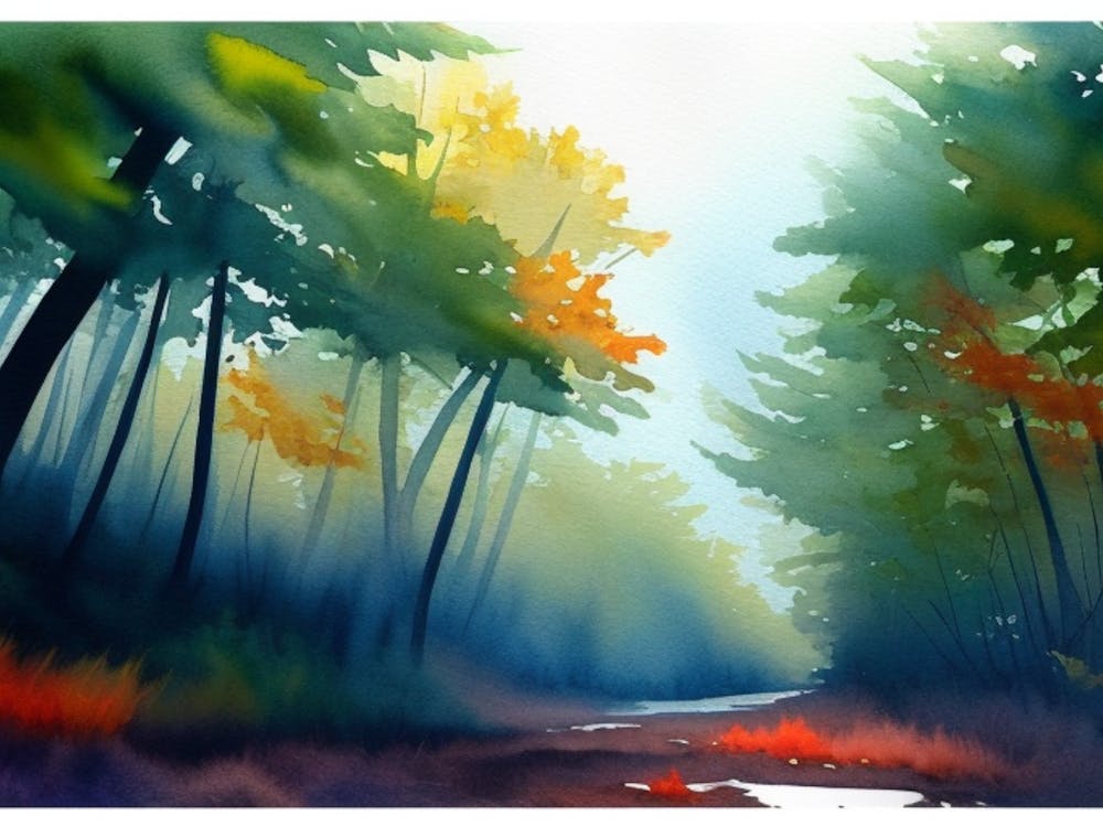 Watercolor Of A Forest 5