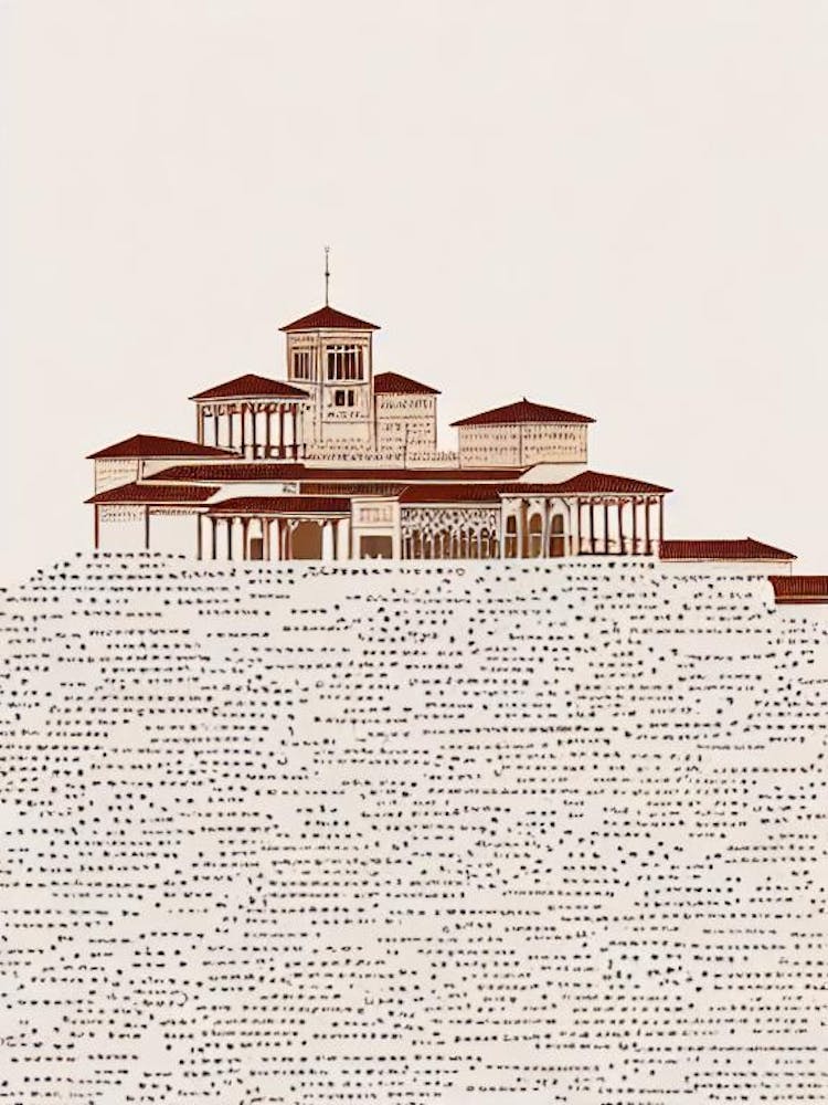 Alhambra 1 Granada Boho Landmark Illustration