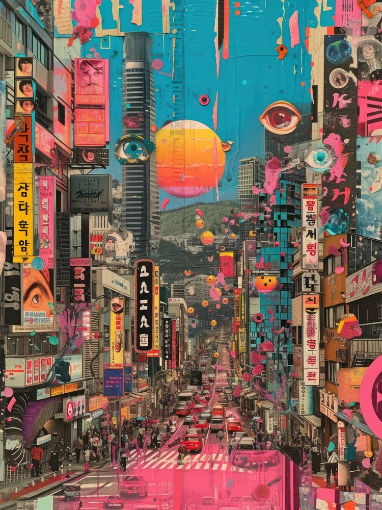 Seoul   Retro Collage Style 4