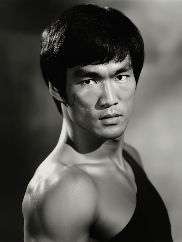 Black And White Photograph Of Bruce Lee