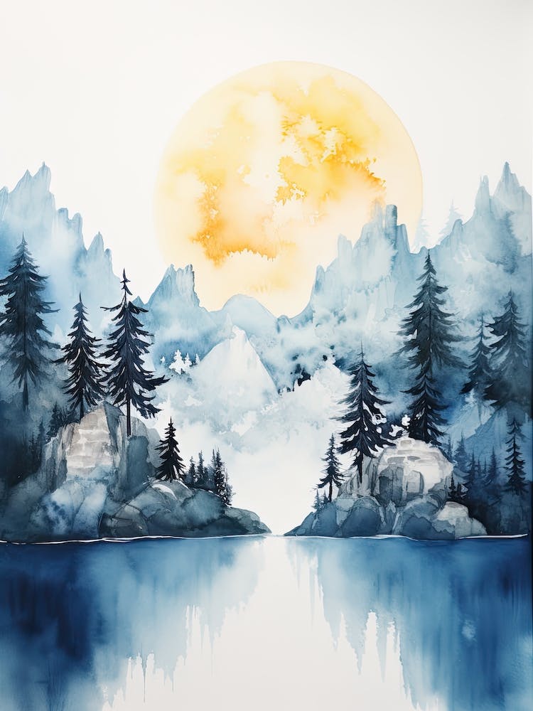 Watercolour Of Jiuzhaigou Valley   China 0