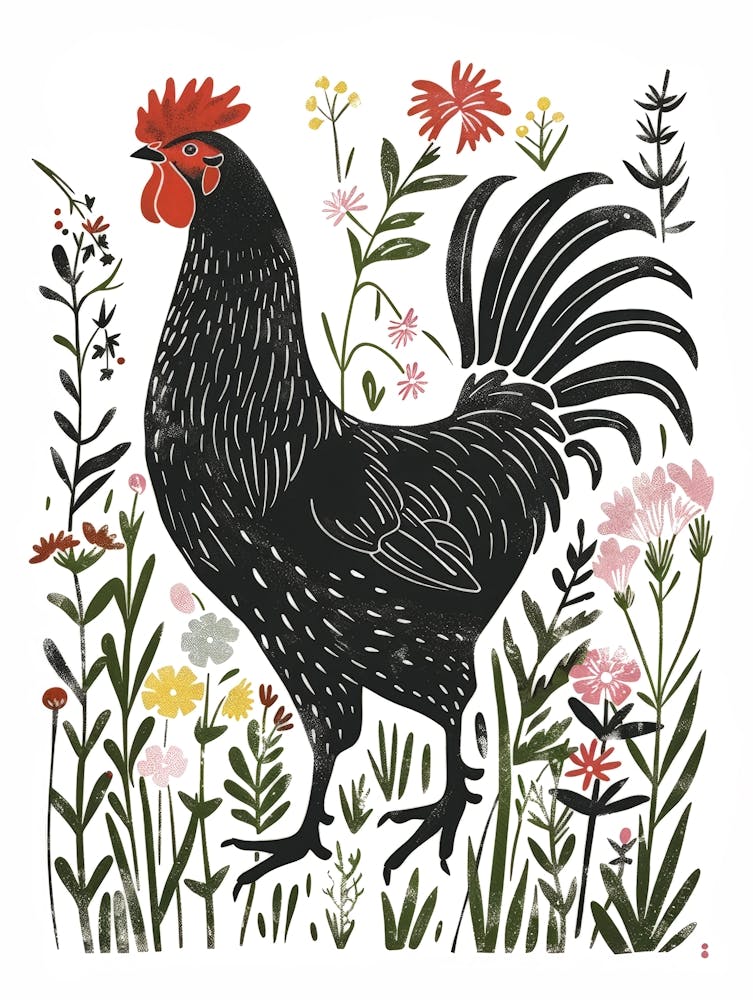 Rooster In The Field 1