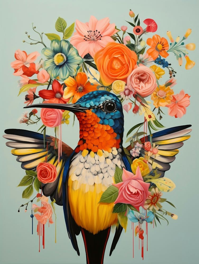 Bird With A Flower Crown Hummingbird 1