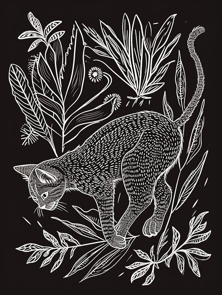 Singapura Cat Minimalist Illustration 3
