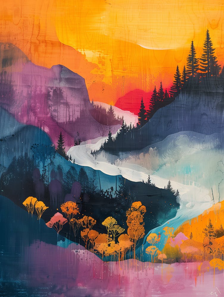 Sunset In The Mountains 1