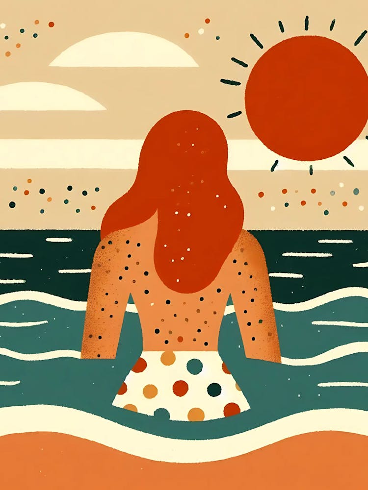 Girl In The Ocean - Into the water I go (redhead, brunette)