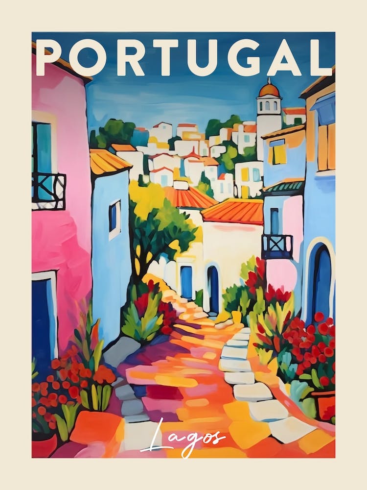 Lagos Portugal 4 Fauvist Painting  Travel Poster