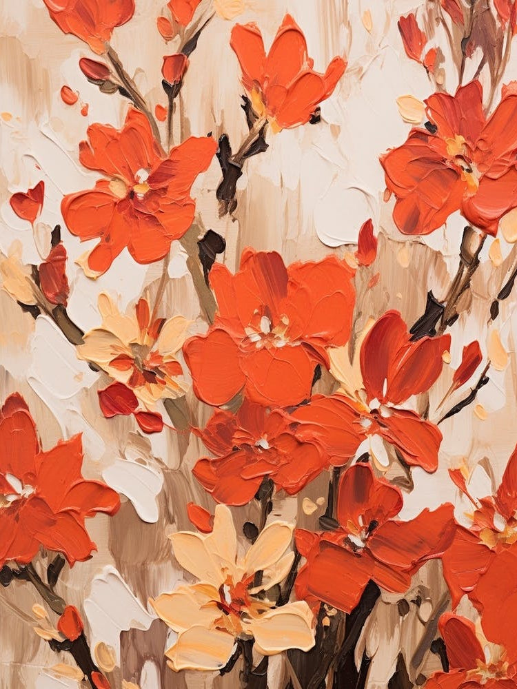 Red Flower Impressionist Painting 4