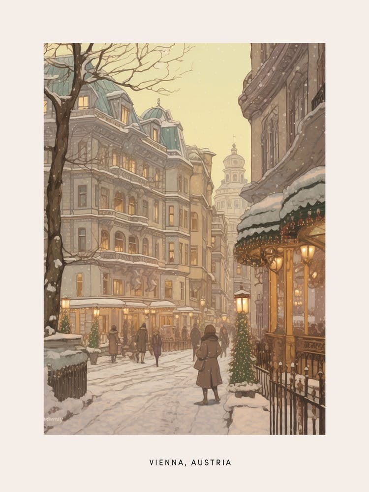 Vintage Winter Poster Vienna Austria 7