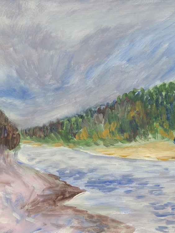 Summer River - landscape nature impressionism hand painted brushstrokes
