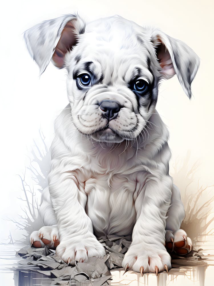 Aquarell Bulldoggen-Kunst für Hundeliebhaber
