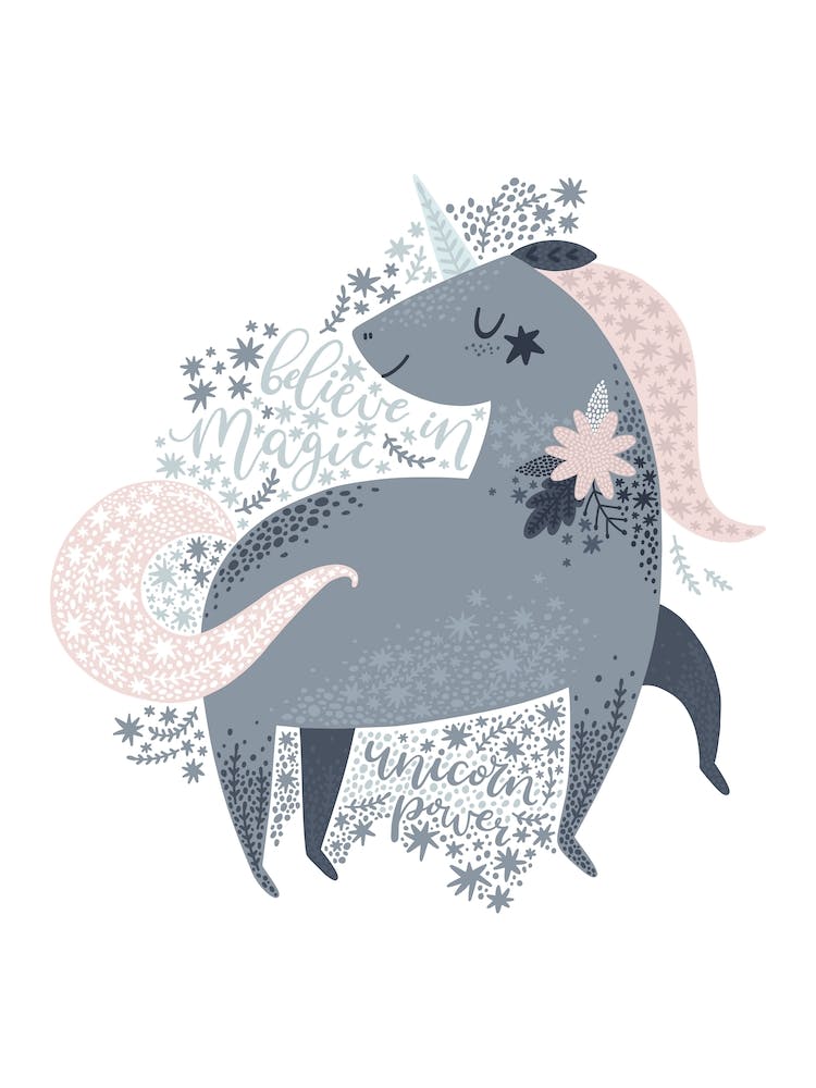 Magical Unicorn Grey