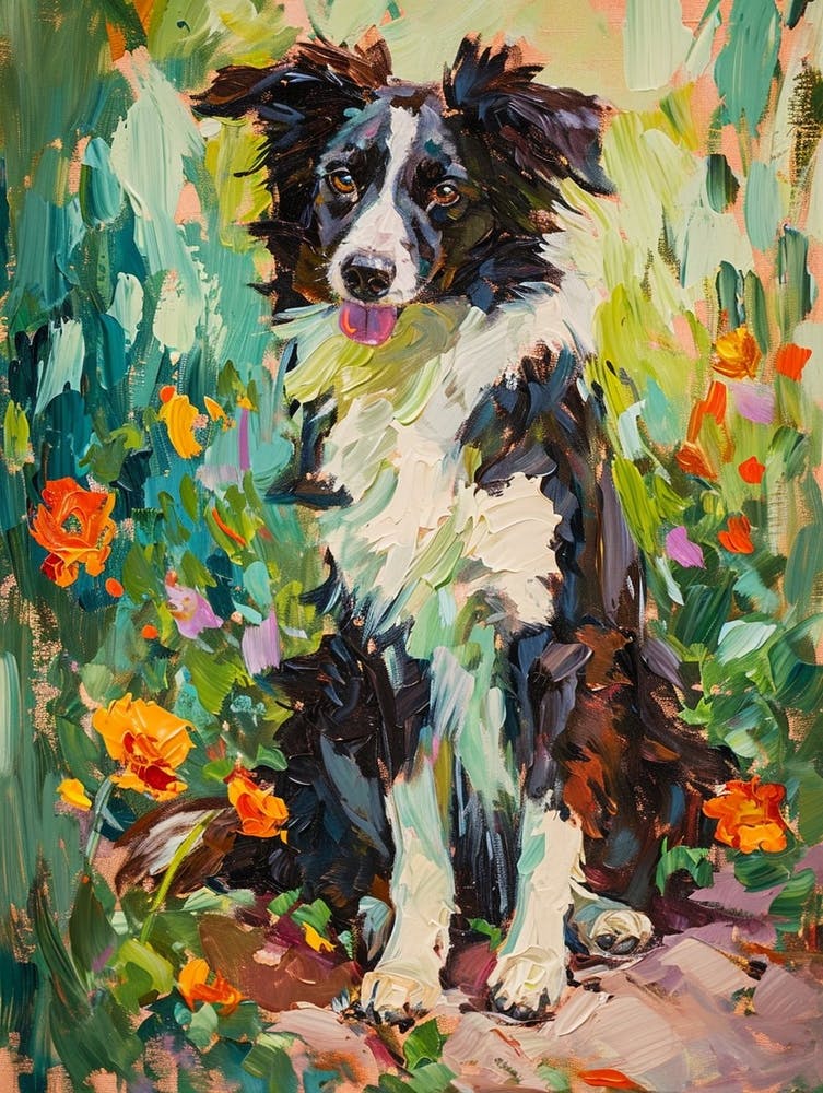Border Collie Acrylgemälde 1