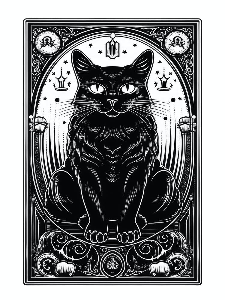 Black Cat tarot card