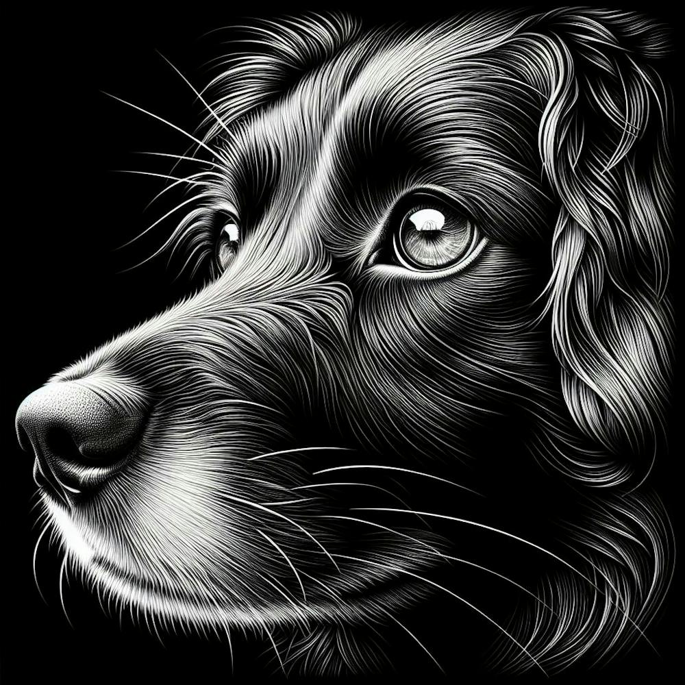 Black And White Dog Portrait